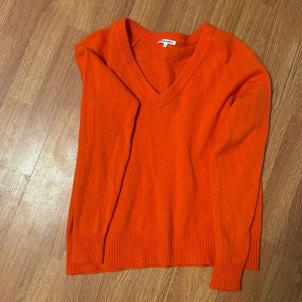Reformation Cashmere Sweater Red orange